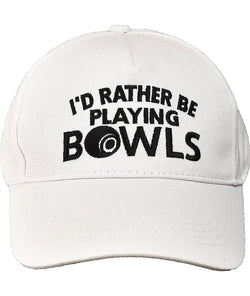 Bowling Hat Cotton White Bowls Bowlers Embroidered Hats